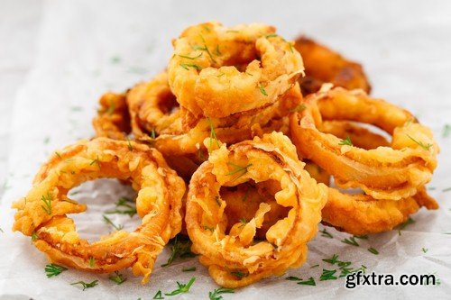 Fried onion rings - 8 UHQ JPEG