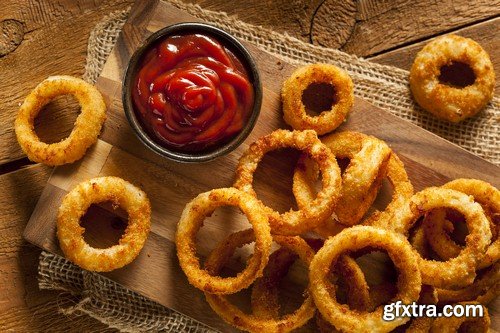 Fried onion rings - 8 UHQ JPEG