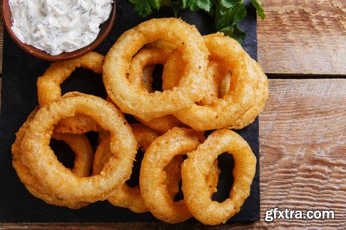 Fried onion rings - 8 UHQ JPEG