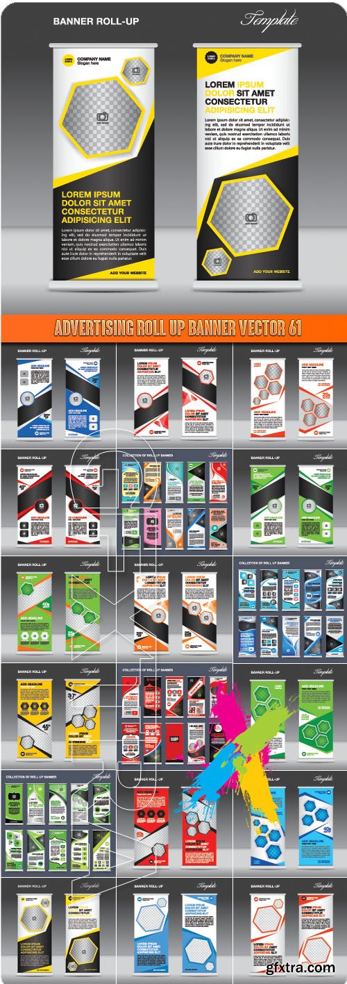 Advertising Roll up banner vector 61