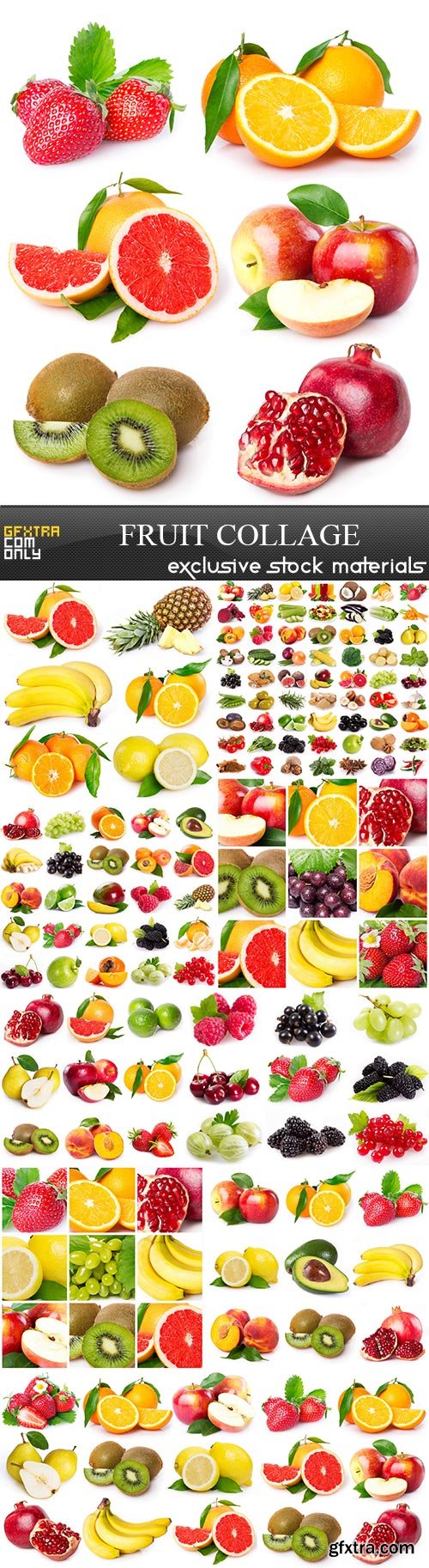 Fruit collage, 10 x UHQ JPEG