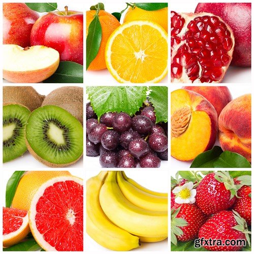 Fruit collage, 10 x UHQ JPEG