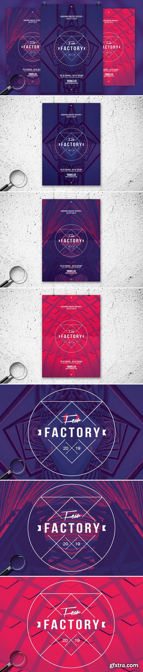 CM - Fear Factory | 3in1 Flyer Template 758866