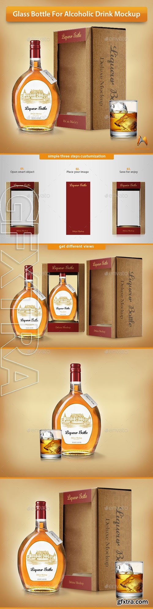 Graphicriver - Glass Bottle For Alcoholic Drink Mockup 11406121