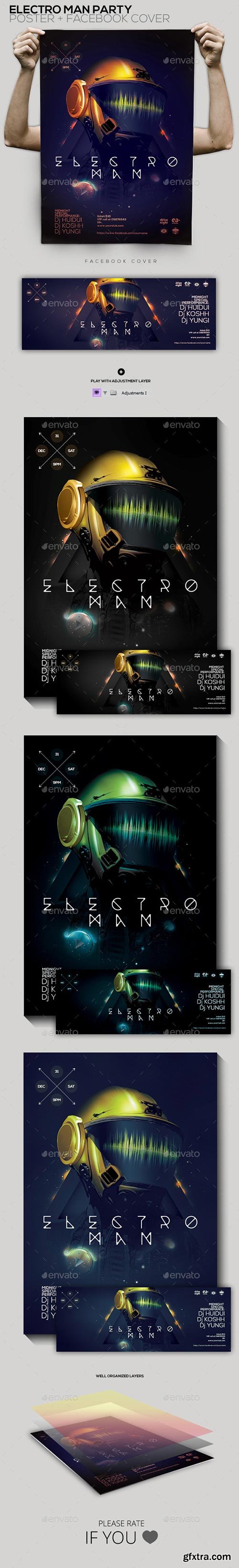 Graphicriver - Electro Man Party Flyer/Poster/Facebook Cover 9946157