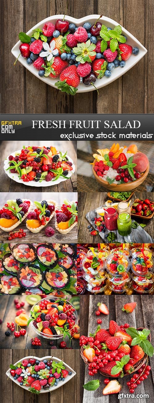 Fresh fruit salad, 9 x UHQ JPEG