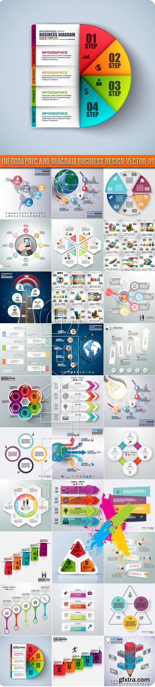 Infographic and diagram business design vector 89