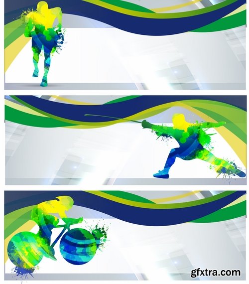 Collection Olympics Summer Games in Rio de Janeiro flyer banner background is 25 EPS