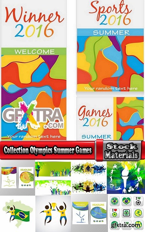 Collection Olympics Summer Games in Rio de Janeiro flyer banner background is 25 EPS