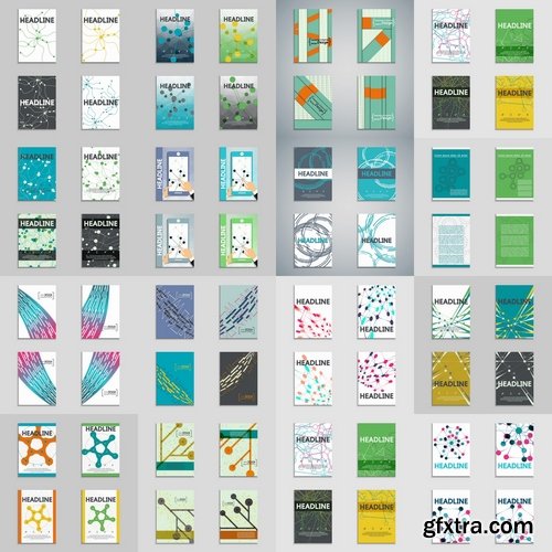 Collection gift certificate business card banner flyer calling card poster 3-25 EPS