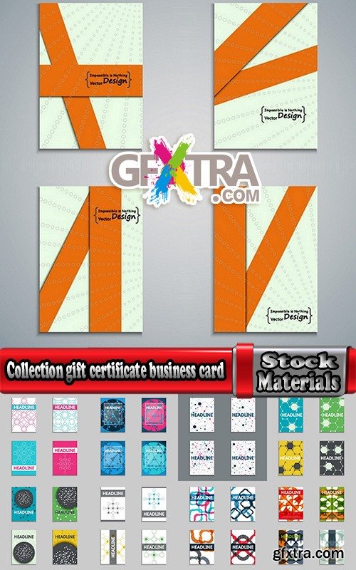 Collection gift certificate business card banner flyer calling card poster 3-25 EPS