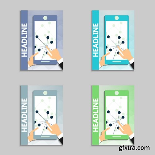 Collection gift certificate business card banner flyer calling card poster 3-25 EPS