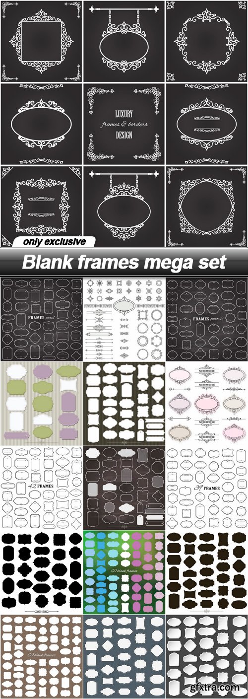 Blank frames mega set - 16 EPS