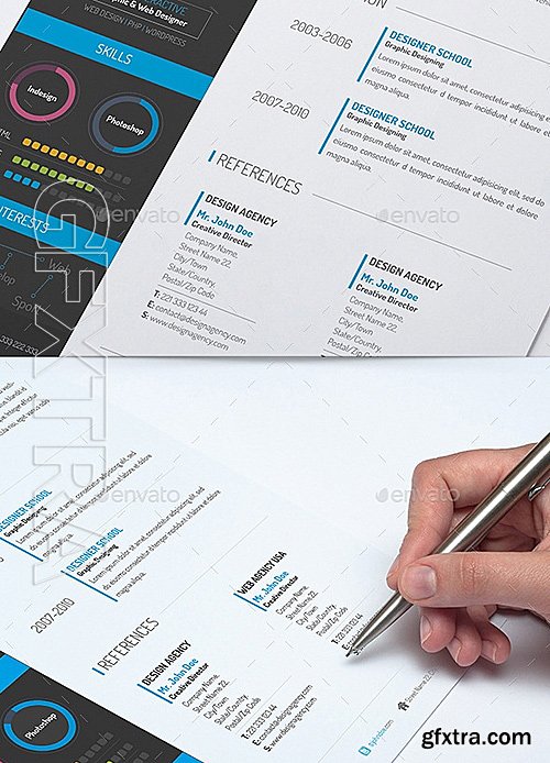 GraphicRiver - 2-Piece Resume CV with HTML Version 9105031