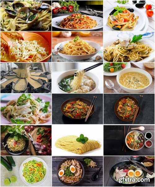 Collection of vermicelli noodles soup pasta spaghetti food meal 25 HQ Jpeg