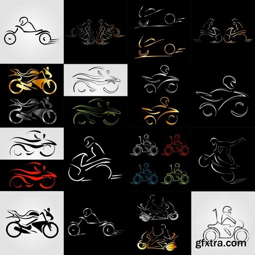 Collection of motorcycle vector a background picture flyer poster banner emblem logo EPS 25