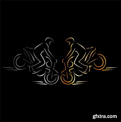 Collection of motorcycle vector a background picture flyer poster banner emblem logo EPS 25