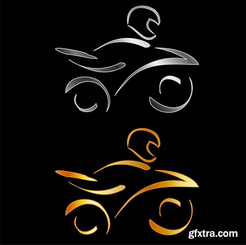 Collection of motorcycle vector a background picture flyer poster banner emblem logo EPS 25