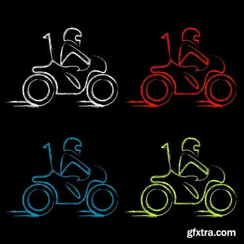 Collection of motorcycle vector a background picture flyer poster banner emblem logo EPS 25