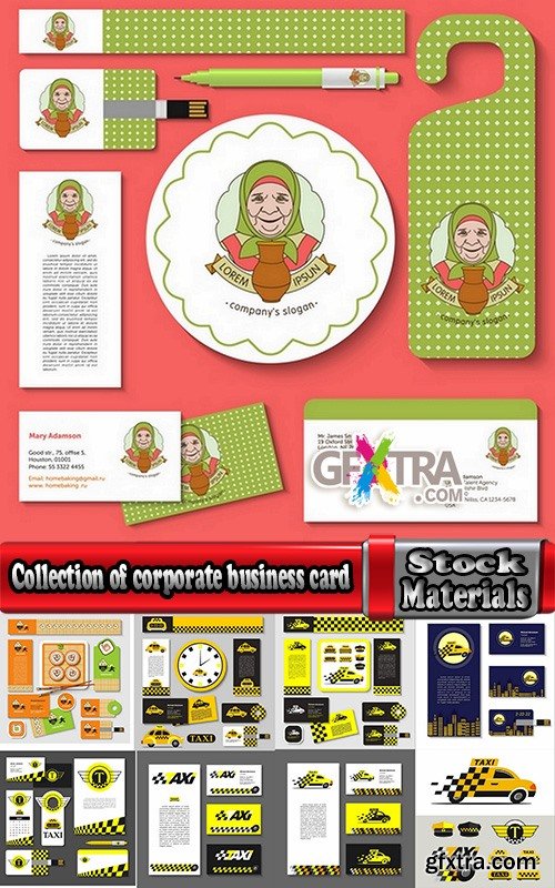 Collection of corporate business card sticker template flyer banner 25 EPS