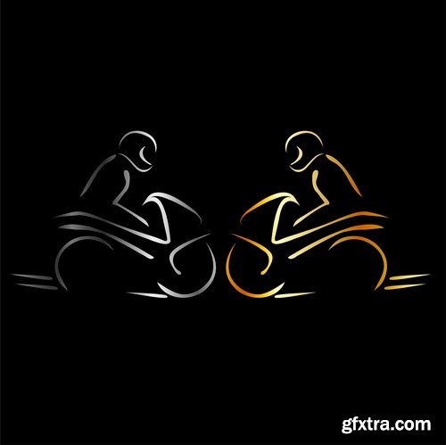 Collection of motorcycle vector a background picture flyer poster banner emblem logo EPS 25