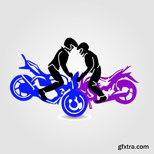 Collection of motorcycle vector a background picture flyer poster banner emblem logo EPS 25