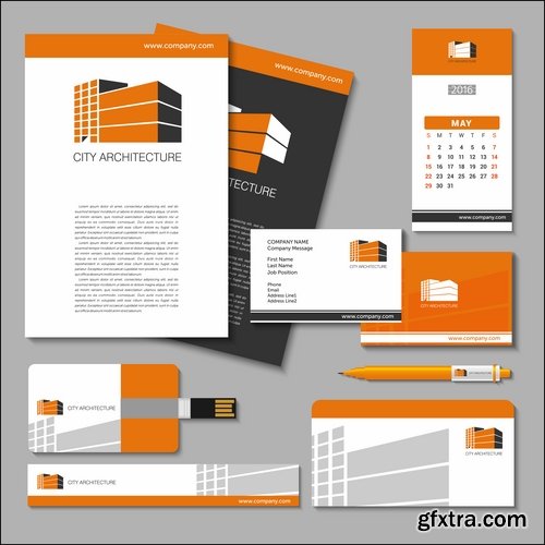 Collection of corporate business card sticker template flyer banner 25 EPS