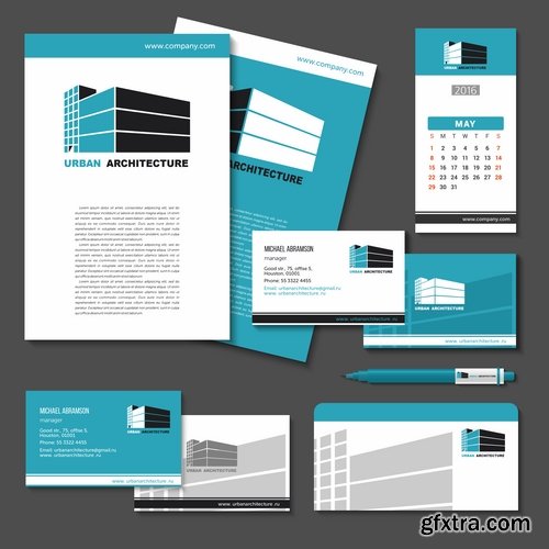 Collection of corporate business card sticker template flyer banner 25 EPS