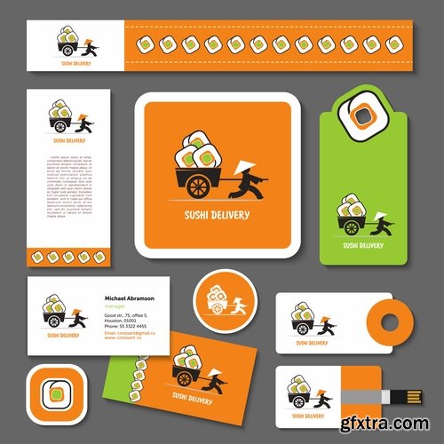 Collection of corporate business card sticker template flyer banner 25 EPS