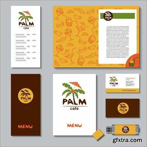 Collection of corporate business card sticker template flyer banner 25 EPS