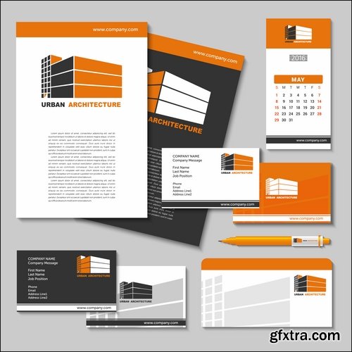 Collection of corporate business card sticker template flyer banner 25 EPS