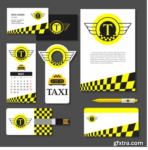 Collection of corporate business card sticker template flyer banner 25 EPS