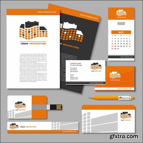 Collection of corporate business card sticker template flyer banner 25 EPS