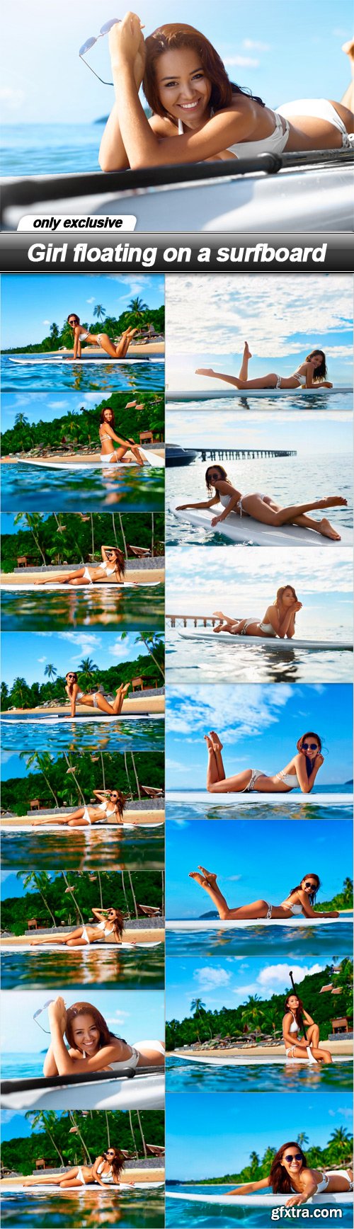 Girl floating on a surfboard - 15 UHQ JPEG