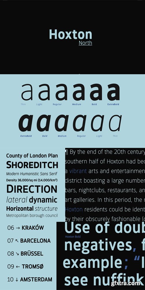 Hoxton North Font Family $179