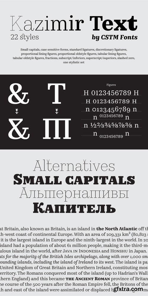 Kazimir Text Font Family $360