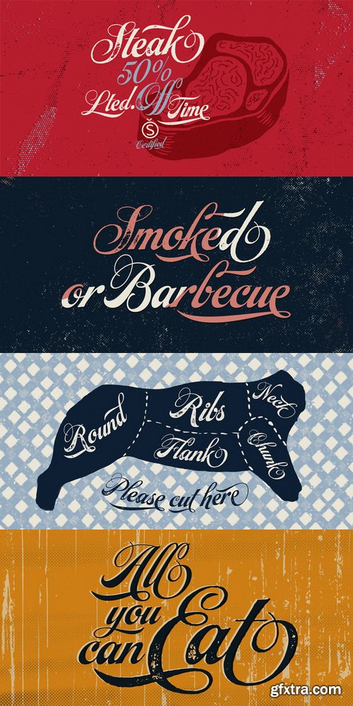 Steak Font Family $79