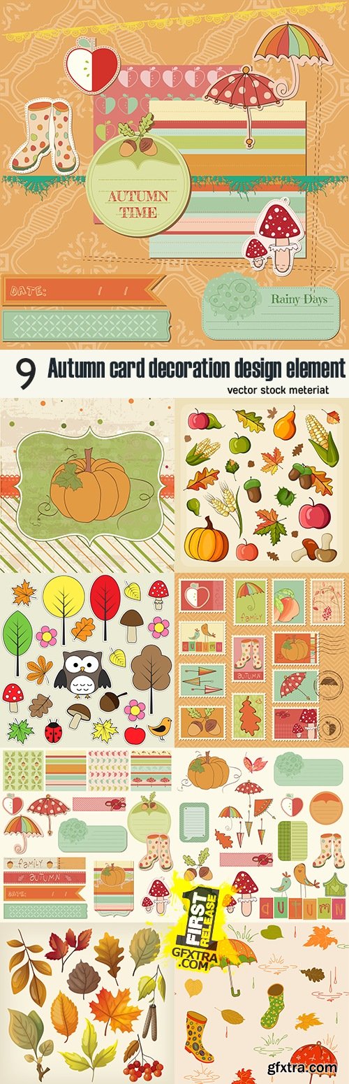 Autumn card decoration design element