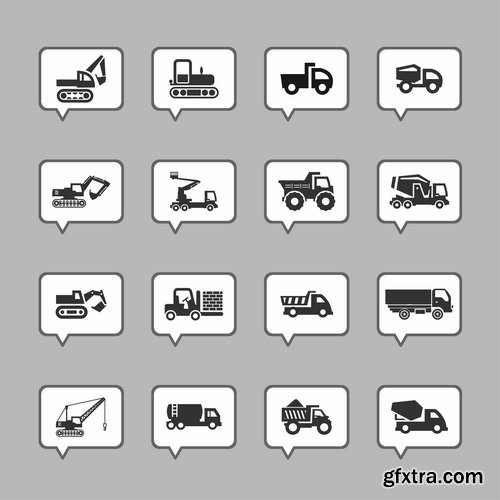 Collection of icon car theme vehicle spare part repair 25 EPS