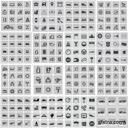 Collection of icon car theme vehicle spare part repair 25 EPS