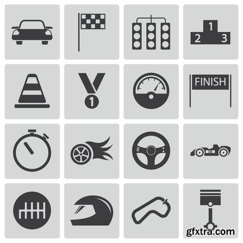 Collection of icon car theme vehicle spare part repair 25 EPS