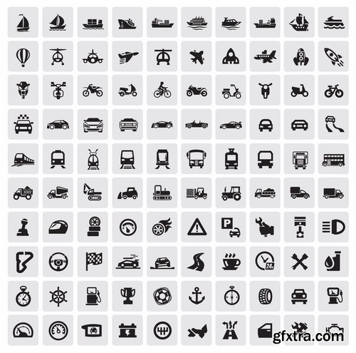 Collection of icon car theme vehicle spare part repair 25 EPS