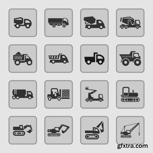 Collection of icon car theme vehicle spare part repair 25 EPS