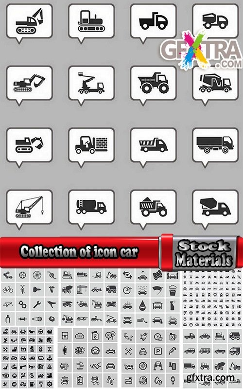 Collection of icon car theme vehicle spare part repair 25 EPS