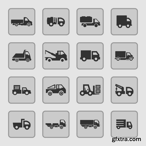 Collection of icon car theme vehicle spare part repair 25 EPS