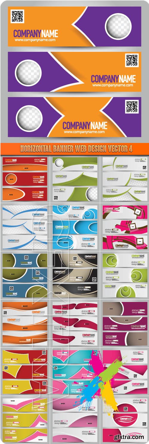 Horizontal banner web design vector 4