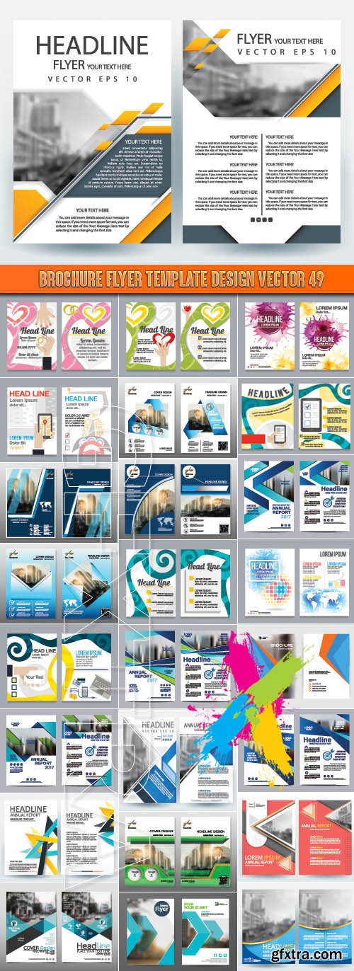 Brochure flyer template design vector 49