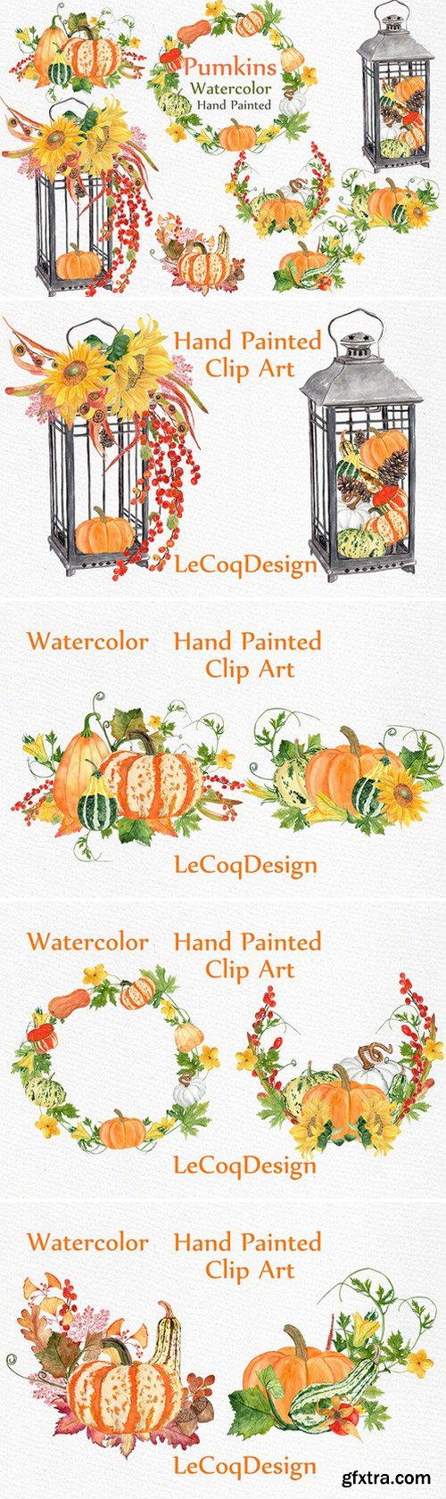 CM - Watercolor pumpkin clipart 791003