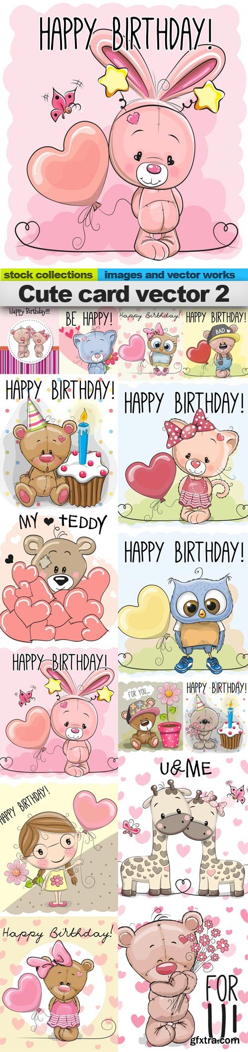 Cute card vector 2, 15 x EPS