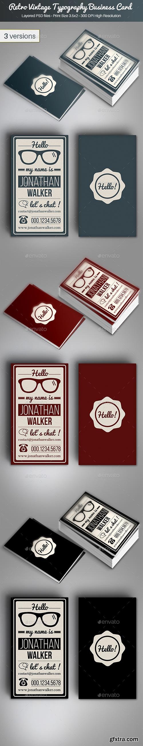 Graphicriver - Retro Vintage Typography Business Card 9983492